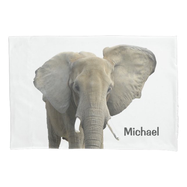 Elephant Animal Personalisiert Name Kissenbezug (Vorderseite)