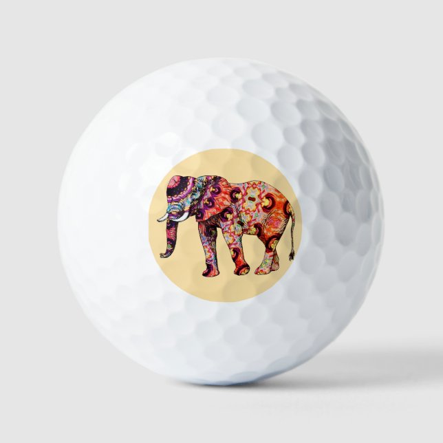 Elephant Animal Traditional Chinese Patterns  Golfball (Vorderseite)