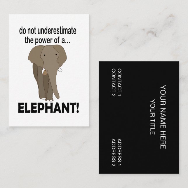 Elephant Animal Wildlife Elephant Visitenkarte (Vorne/Hinten)