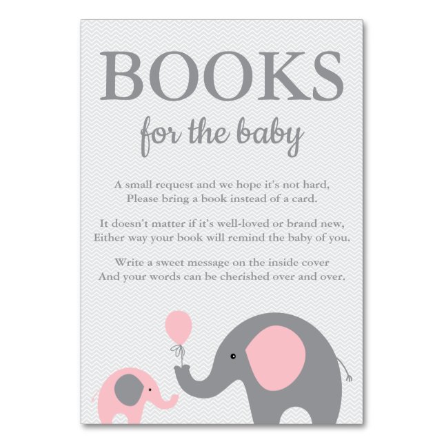 Elephant apporte une carte de livre en rose et gri (Par défaut)
