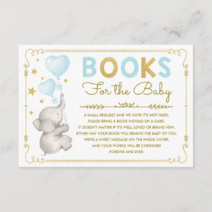 Elephant Apportez une carte de livre Blue Gold Twi
