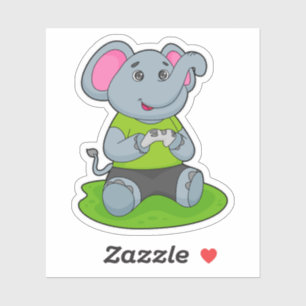 Elephant as Gamer Aufkleber