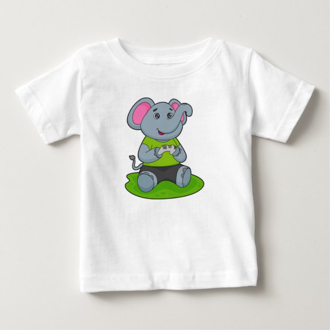Elephant as Gamer Baby T-shirt (Vorderseite)