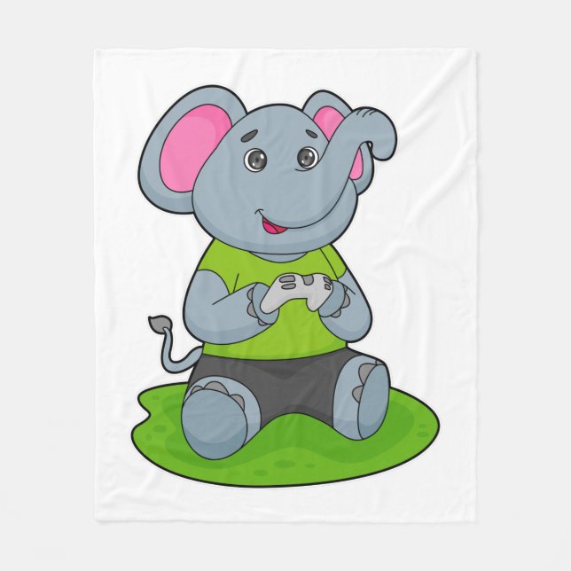 Elephant as Gamer Fleecedecke (Vorderseite)