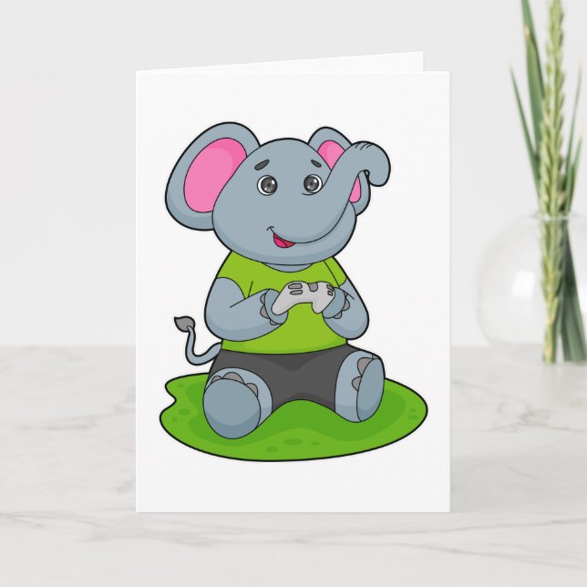 Elephant as Gamer Karte (Vorderseite)