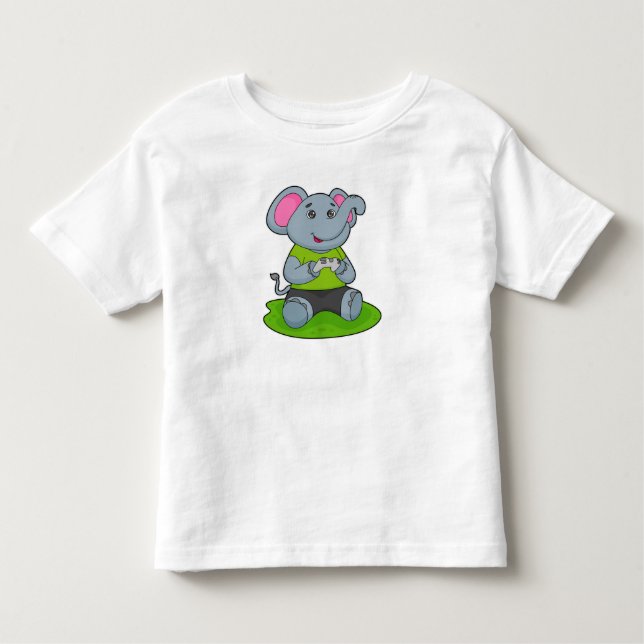 Elephant as Gamer Kleinkind T-shirt (Vorderseite)