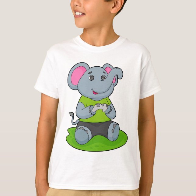 Elephant as Gamer T-Shirt (Vorderseite)