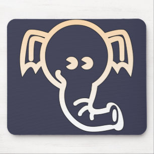 Elephant Ästhetik Stilisierte niedliche Linie Yoga Mousepad
