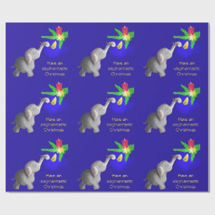 Elephant-astic Xmas Cartoon Dumbo Lights Candle Geschenkpapier