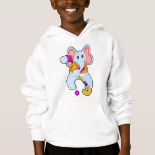 Elephant au hockey avec chauve-souris de hockey