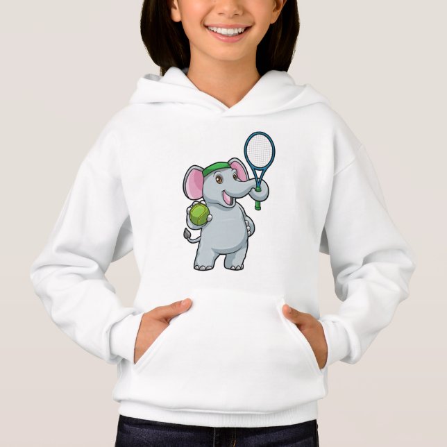 Elephant au Tennis avec raquette de tennis (Devant)