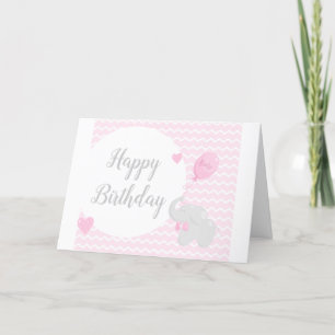 Eléphant avec ballon Bonne carte d'anniversaire