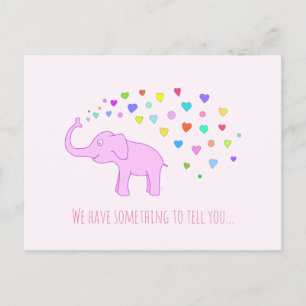 Eléphant avec coeur de couleur carte postale