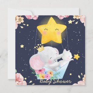 Elephant Avec Invitation Baby shower Kitten