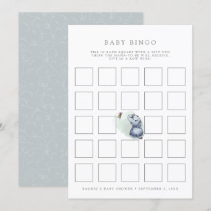 Elephant avec papillon baby shower de bingo carte