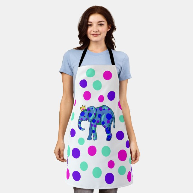 Eléphant avec tablier Pois (Porté)