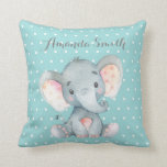 Elephant Baby Aqua Aquamarin Türkis und Grau Kissen<br><div class="desc">Elephant Baby Aqua Aquamarin türkis und graue Kissen</div>