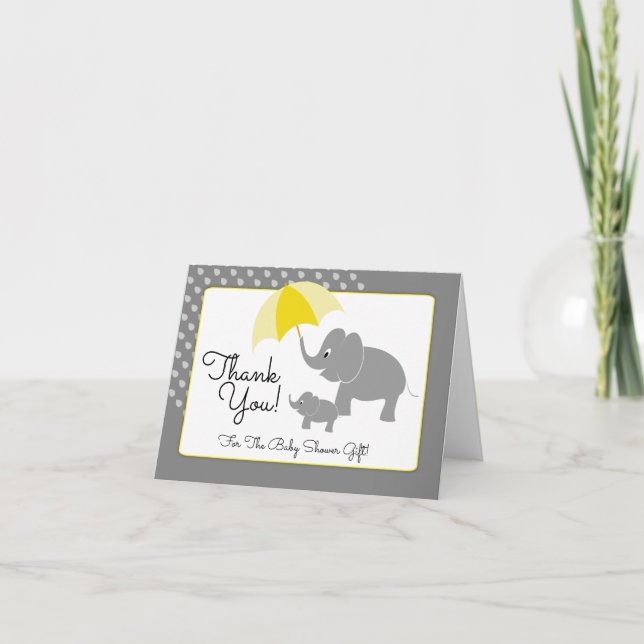 Elephant & Baby, Babydusche Vielen Dank Dankeskarte (Vorderseite)