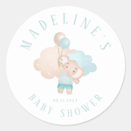 Elephant Baby Boy Baby Shower Favor/Geschenksticke Runder Aufkleber