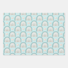 Elephant Baby Boy Babydusche Packpapier Geschenkpapier Set