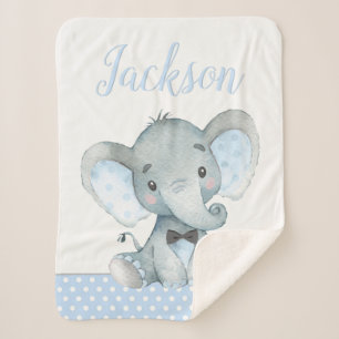 Elephant Baby Boy Blanket Sherpadecke