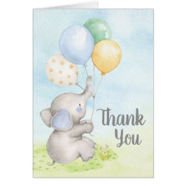 Elephant Baby Boy Dusche Danke Karten