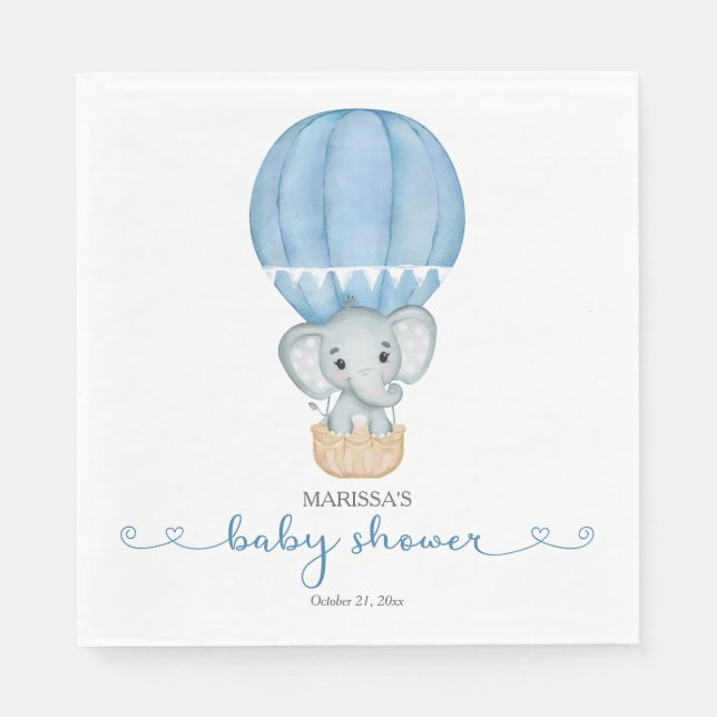 Elephant Baby Boy Dusche Serviette (Vorderseite)