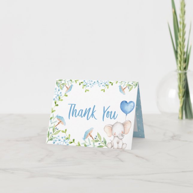 Elephant Baby Danke-Card Einladung (Vorderseite)