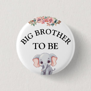 Elephant Baby Dusche Big Brother zu sein Button