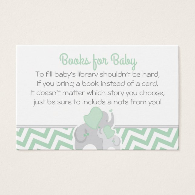 Elephant Baby Dusche bringen ein Buch Minze Green  (Vorderseite)
