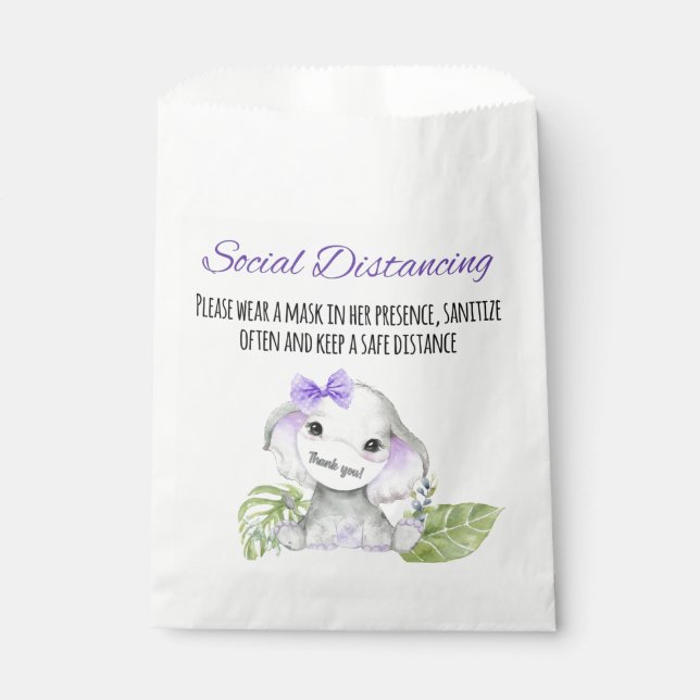 Elephant Baby Dusche Gefälligkeitssäcke Geschenktütchen (Vorderseite)