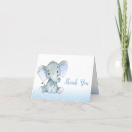 Elephant Baby Dusche Vielen Dank Cards Boy Blue Dankeskarte