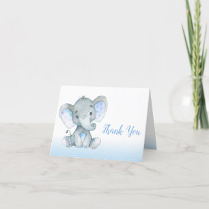 Elephant Baby Dusche Vielen Dank Cards Boy Blue Dankeskarte