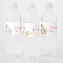 Elephant Baby Dusche Wasserflasche Etikett