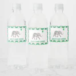 Elephant Baby Dusche Wasserflaschen Etiketten