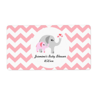 Elephant Baby Dusche Wasserflaschen Etiketten
