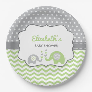 Elephant Baby Duschplatte, EDITABLE FARBE Pappteller