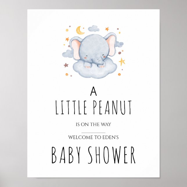 Elephant Baby Duschzeichen Poster (Vorne)