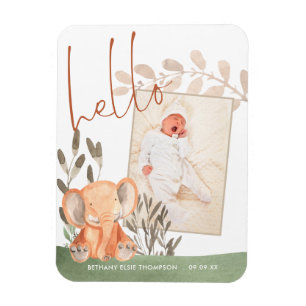 Elephant Baby Foto Keepake Geburtsankündigung Magnet