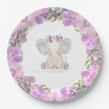 Elephant Baby Girl Babyduschplatte