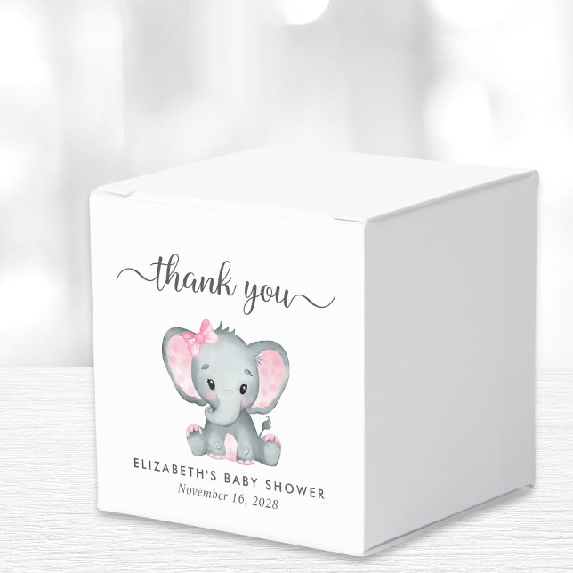 Elephant Baby Girl Dusche Vielen Dank Geschenkschachtel (Von Creator hochgeladen)