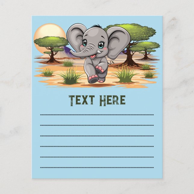 Elephant Baby Jumping Happy in African Savannah Flyer (Vorne)