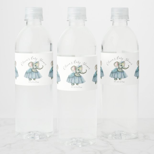 Elephant Baby Personalisiert Name Girl Dusche (Flaschen)