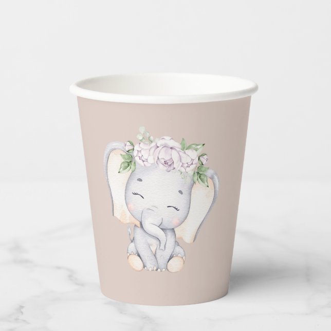 Elephant Baby Schouwer Paper Cups Pappbecher (Vorderseite)