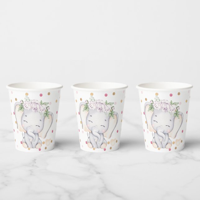 Elephant Baby Schouwer Paper Cups Pappbecher (Multi)