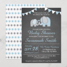 Elephant Baby Shooter Invitation Boy - Chalkboard