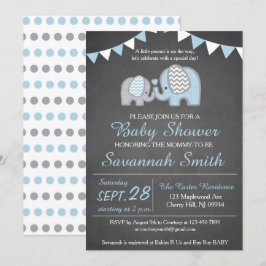 Elephant Baby Shooter Invitation Boy - Chalkboard Einladung