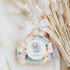 Elephant Baby Shower Blue Runder Aufkleber