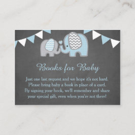 Elephant Baby Shower Book Request Card Boy Begleitkarte