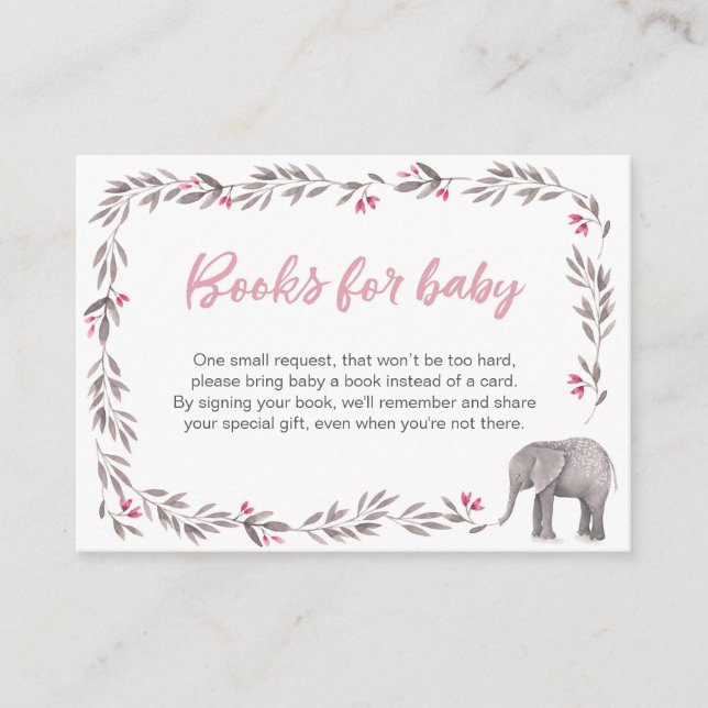 Elephant Baby Shower Books Begleitkarte (Vorderseite)